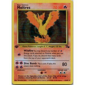 Moltres Fossil 1st Edition "Reprinted"